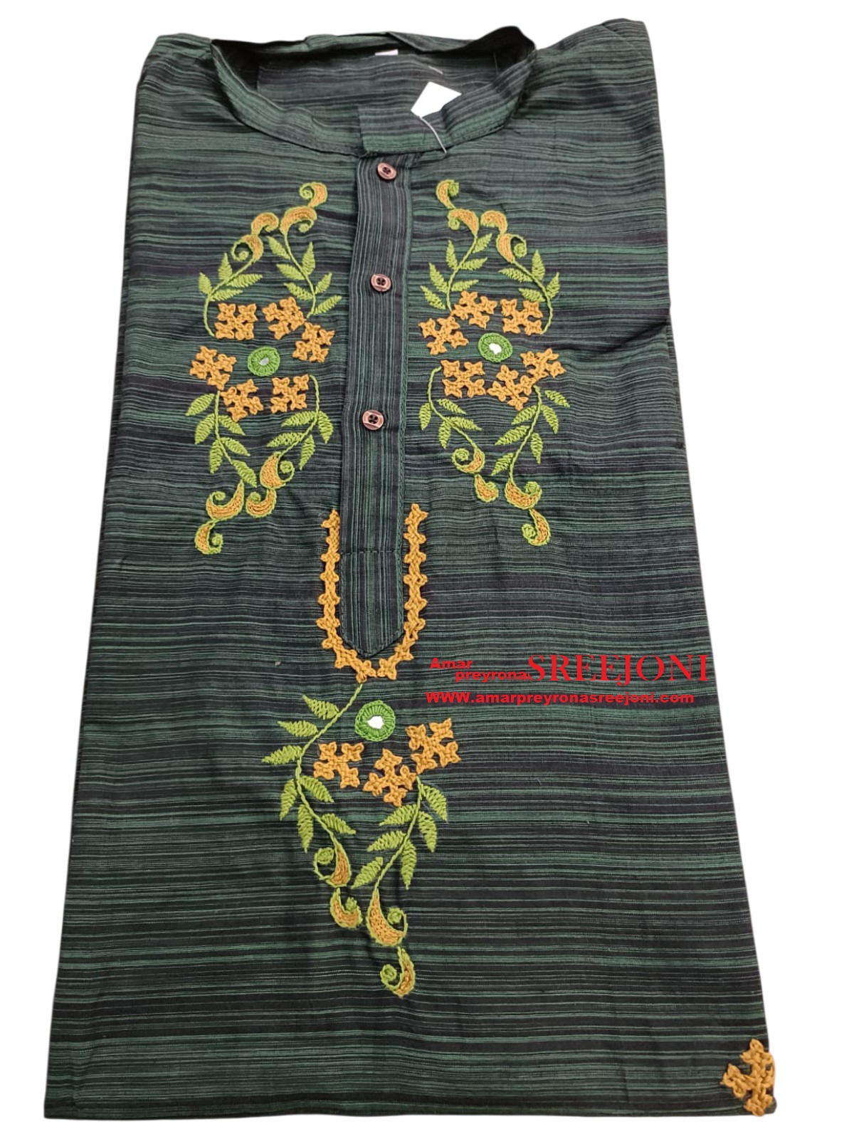 Hand embropided pure cotton punjabi