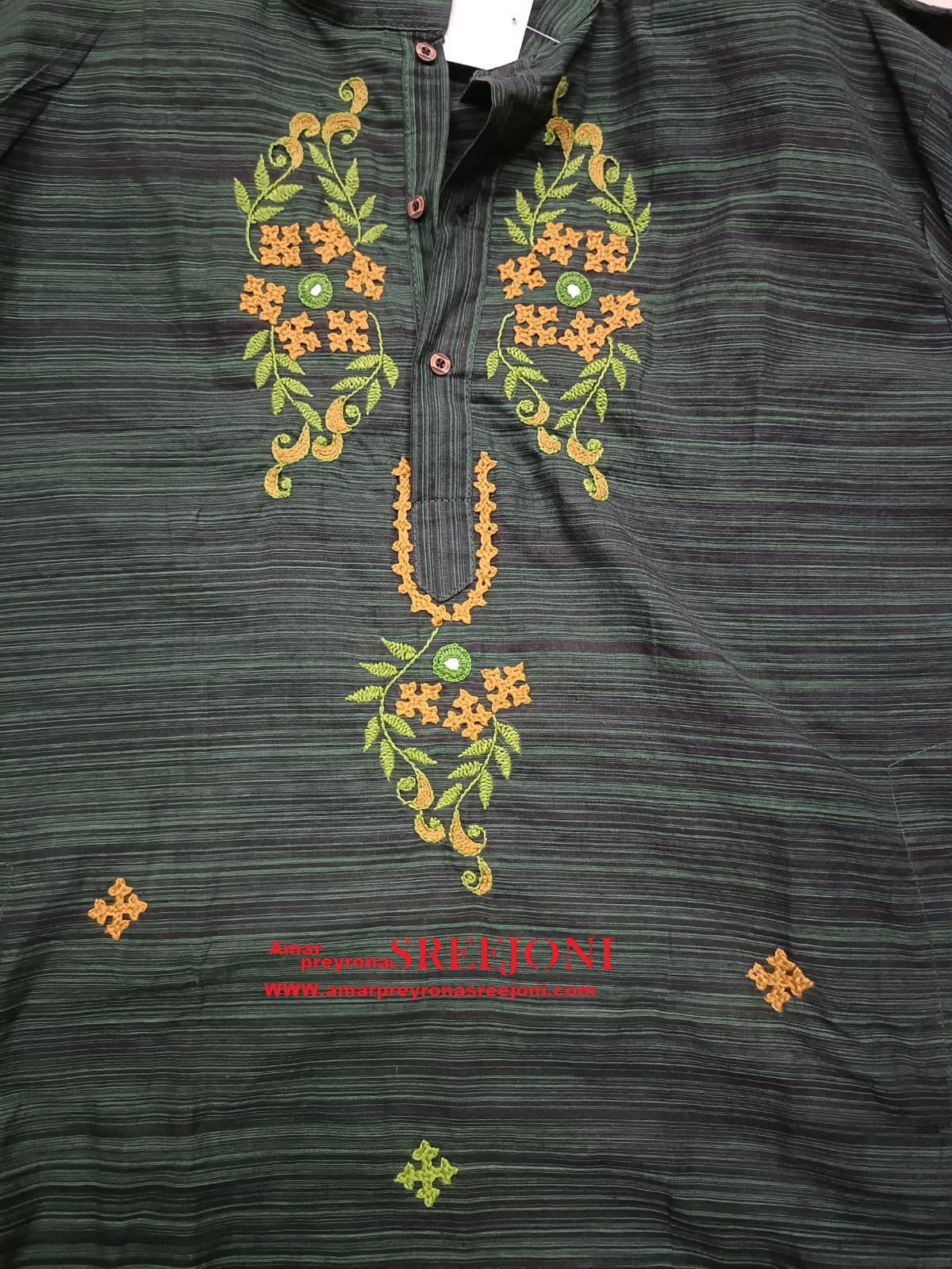 Hand embropided pure cotton punjabi