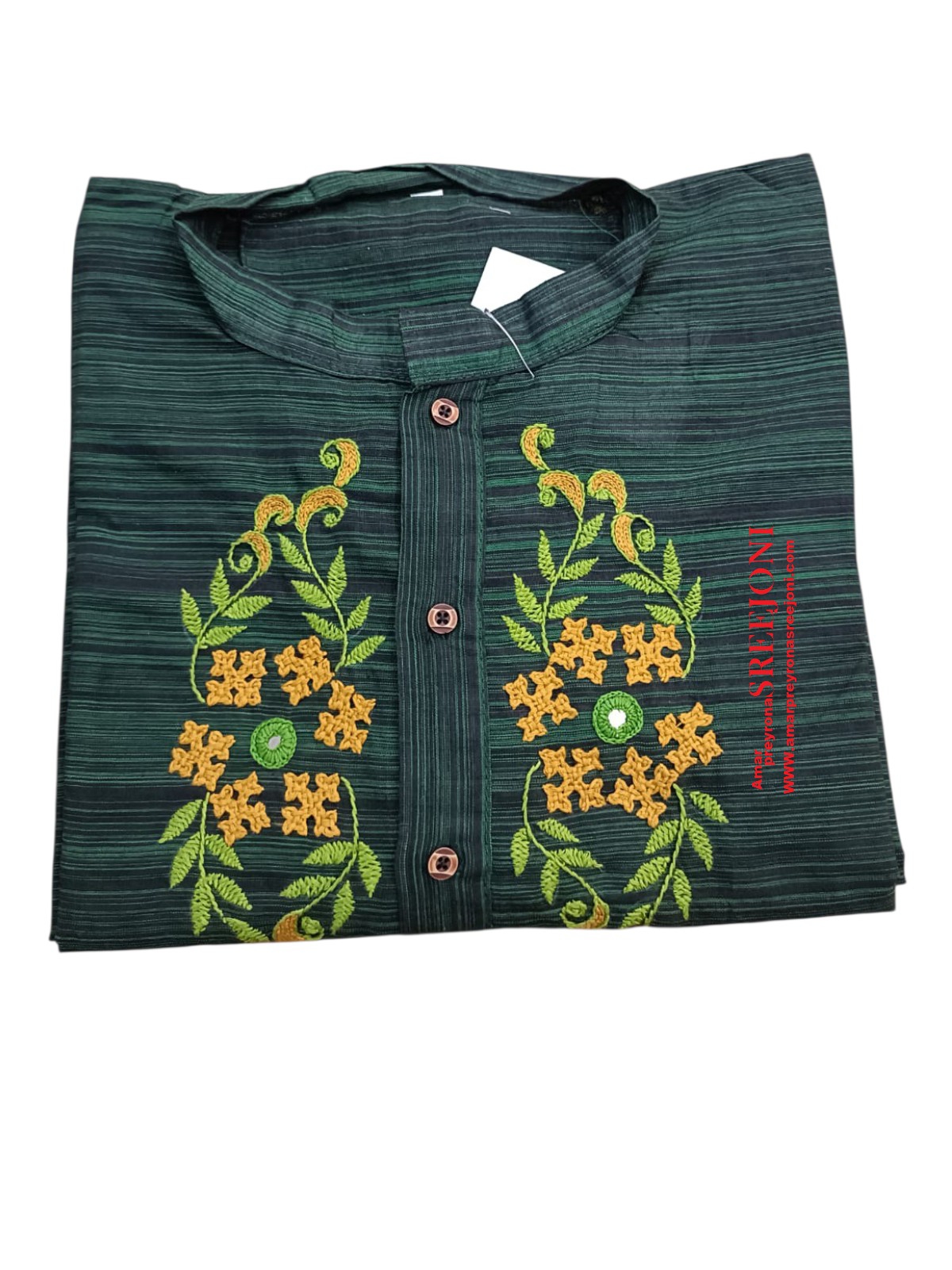 Hand embropided pure cotton punjabi