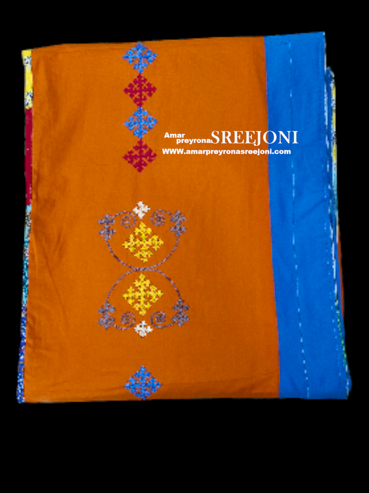 Both side usable Hand embroided and hand painted pure cotton big size kantha