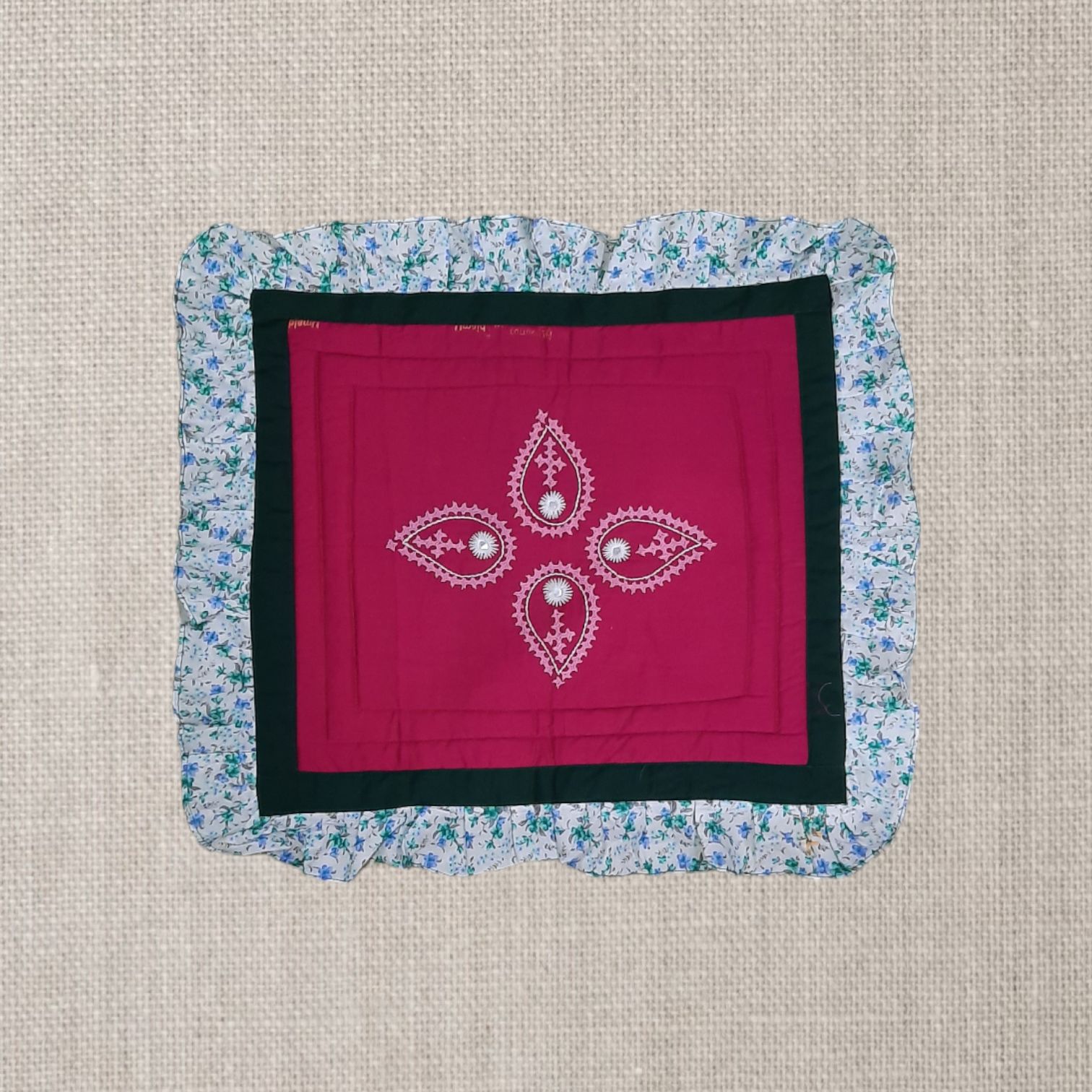 Hand embroided pure cotton ashon