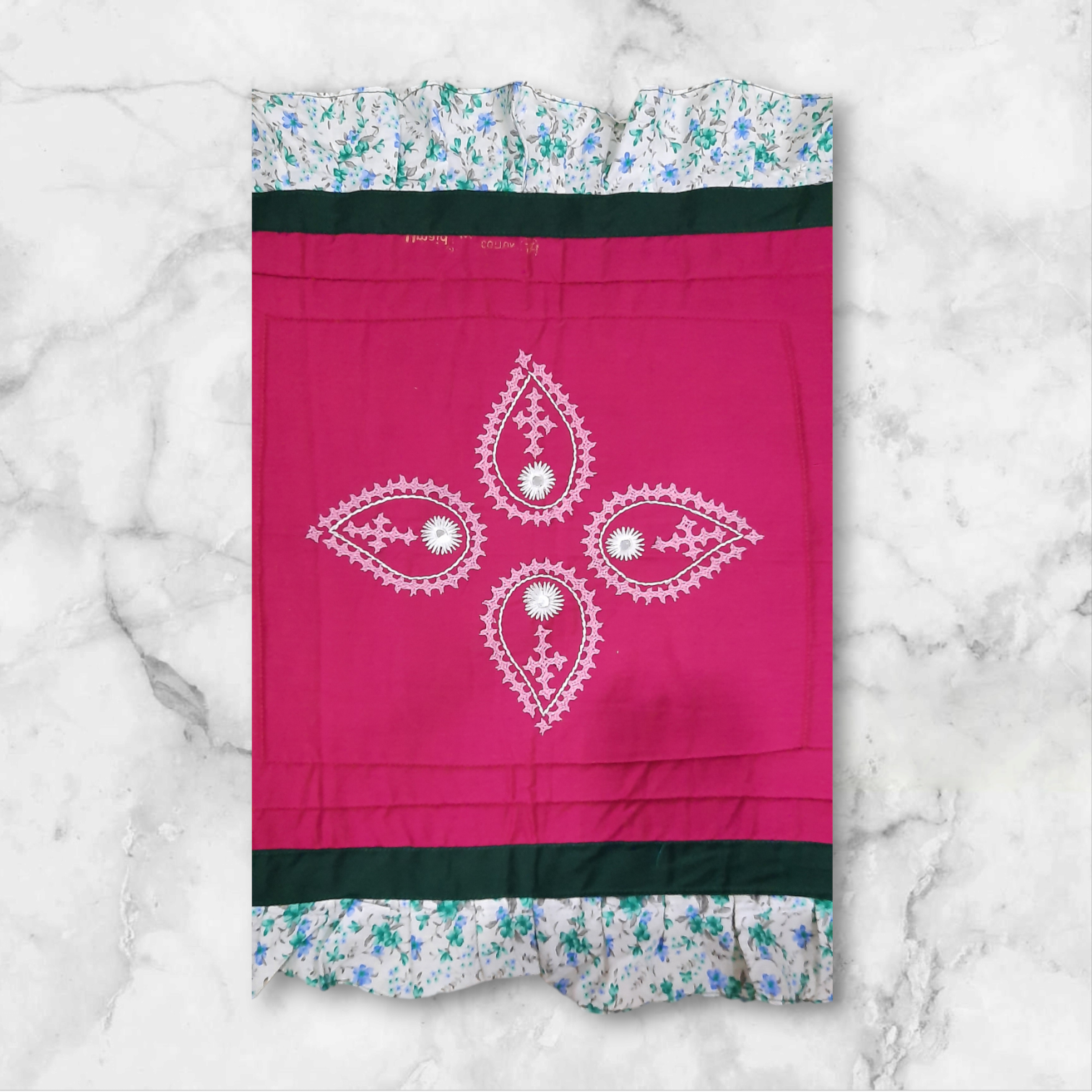 Hand embroided pure cotton ashon