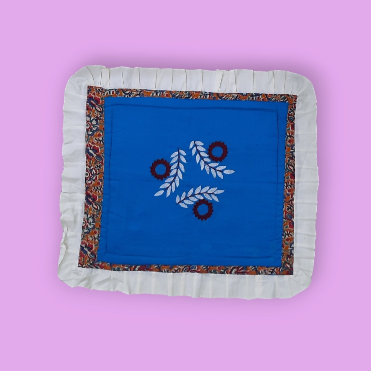 Premium Hand-Embroidered Pure Cotton Ashon (Traditional Seating Mat)