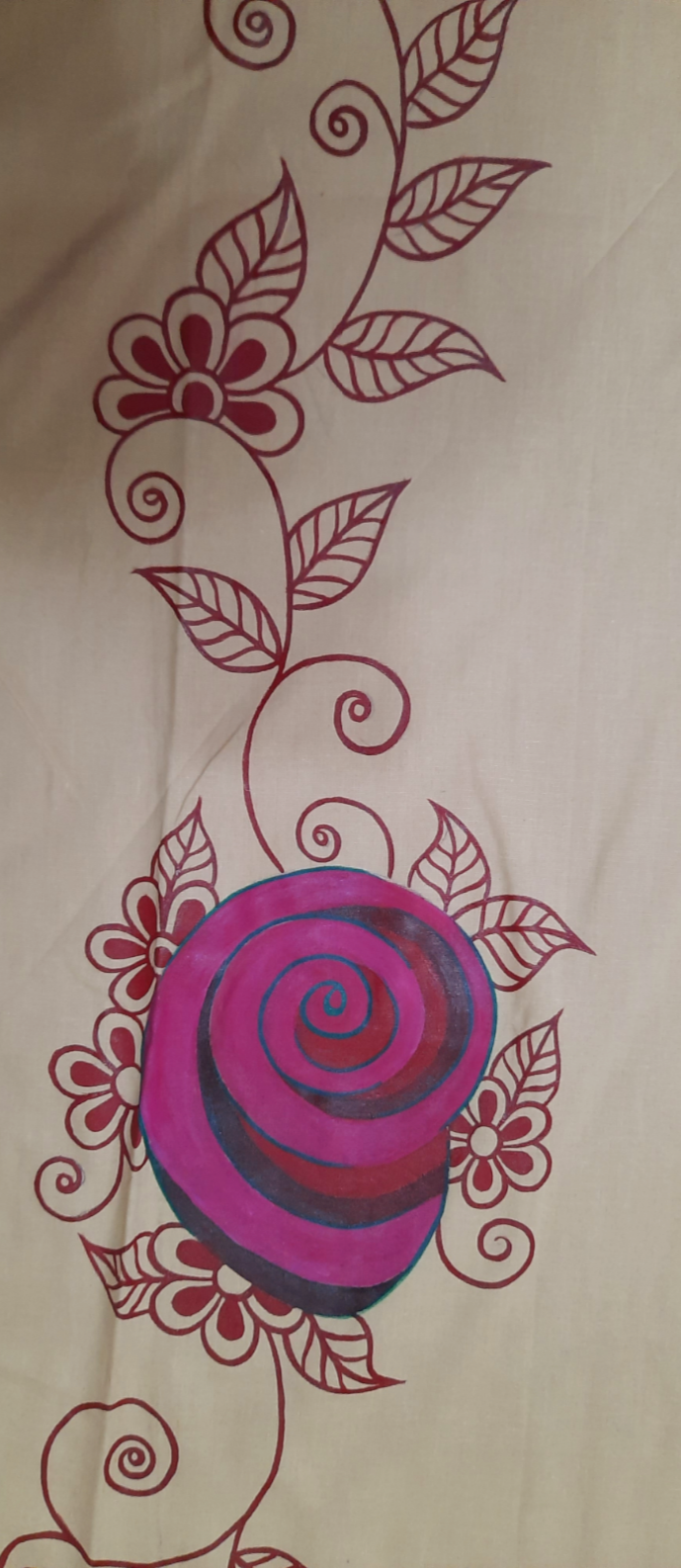 hand painted fabric work pure cotton punjabi for man