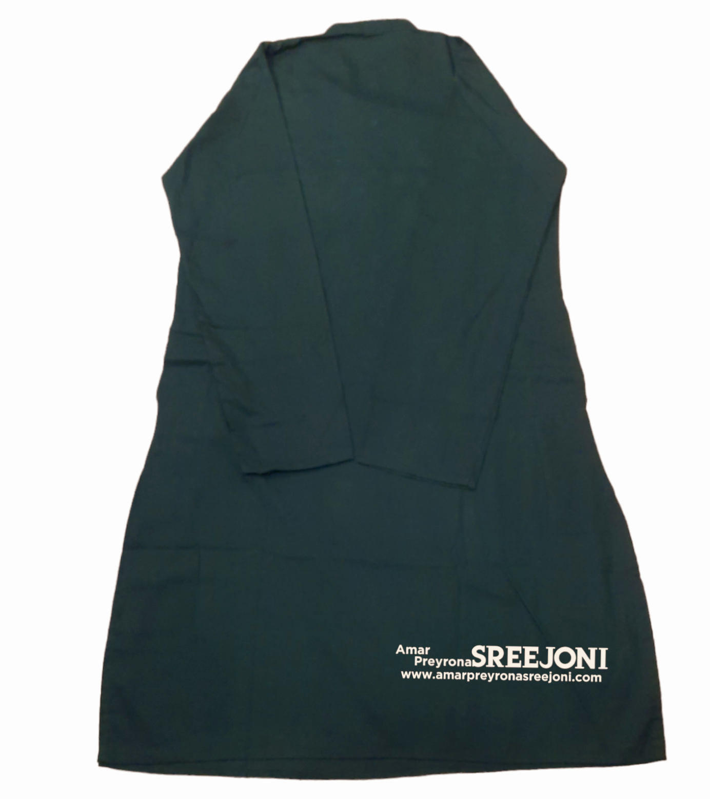 Hand embroided pure cotton dark green color free size punjabi for man