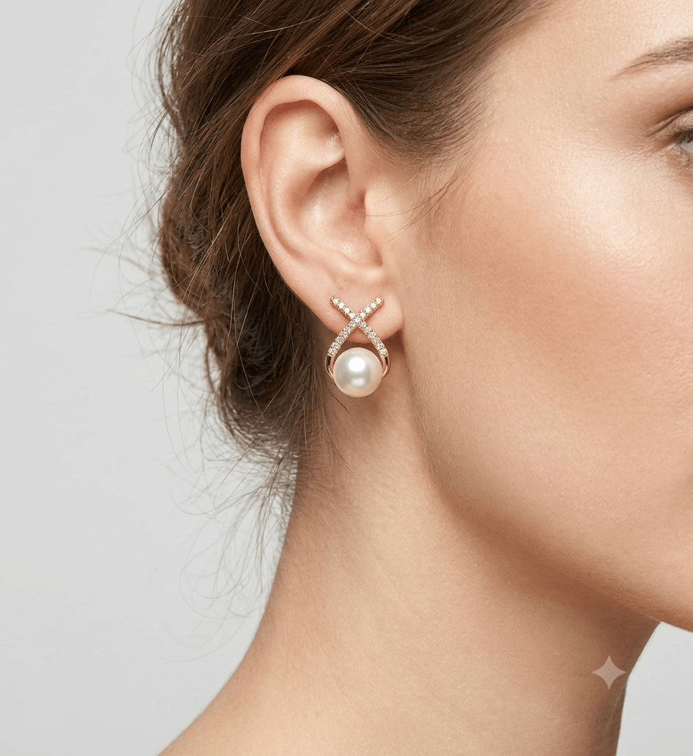 A Beautiful ad collection rose gold color earring set