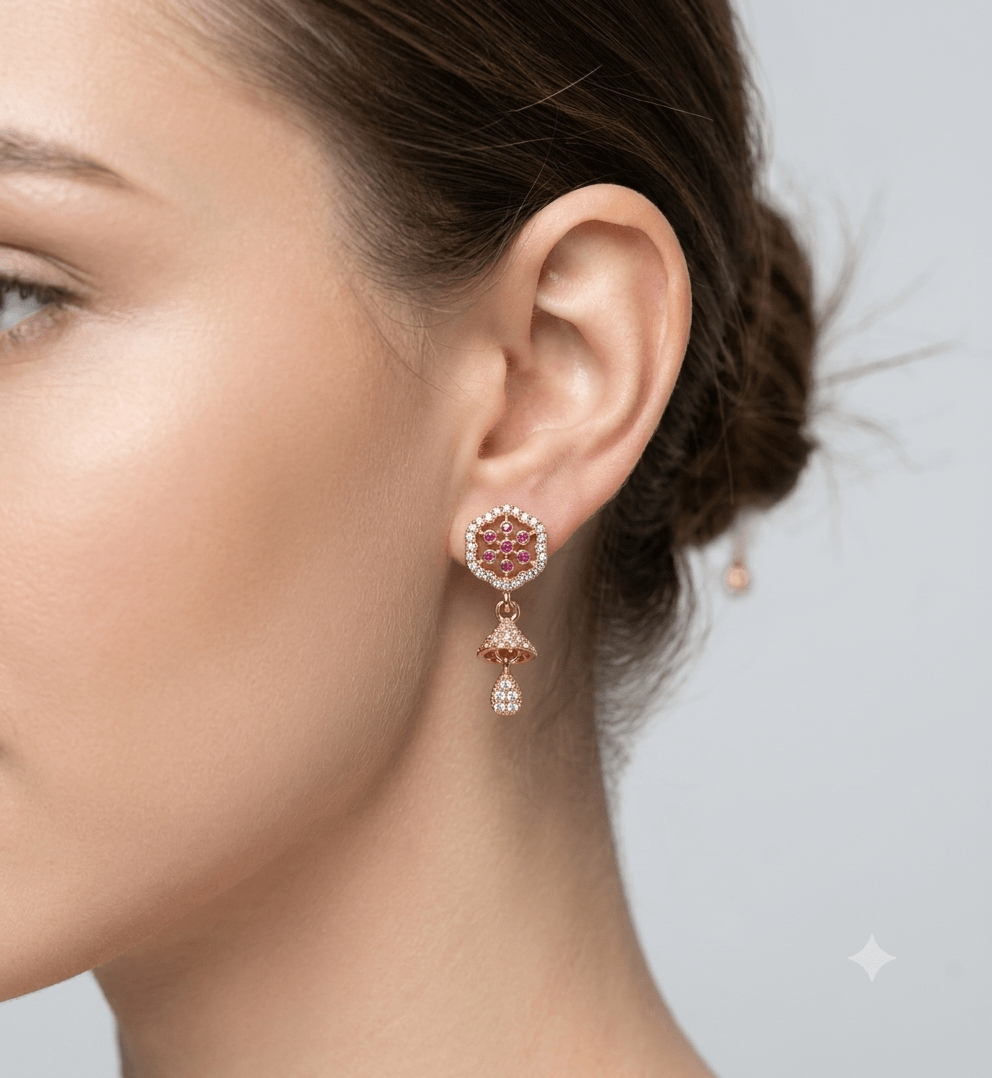 A Beautiful ad collection rose gold color earring set