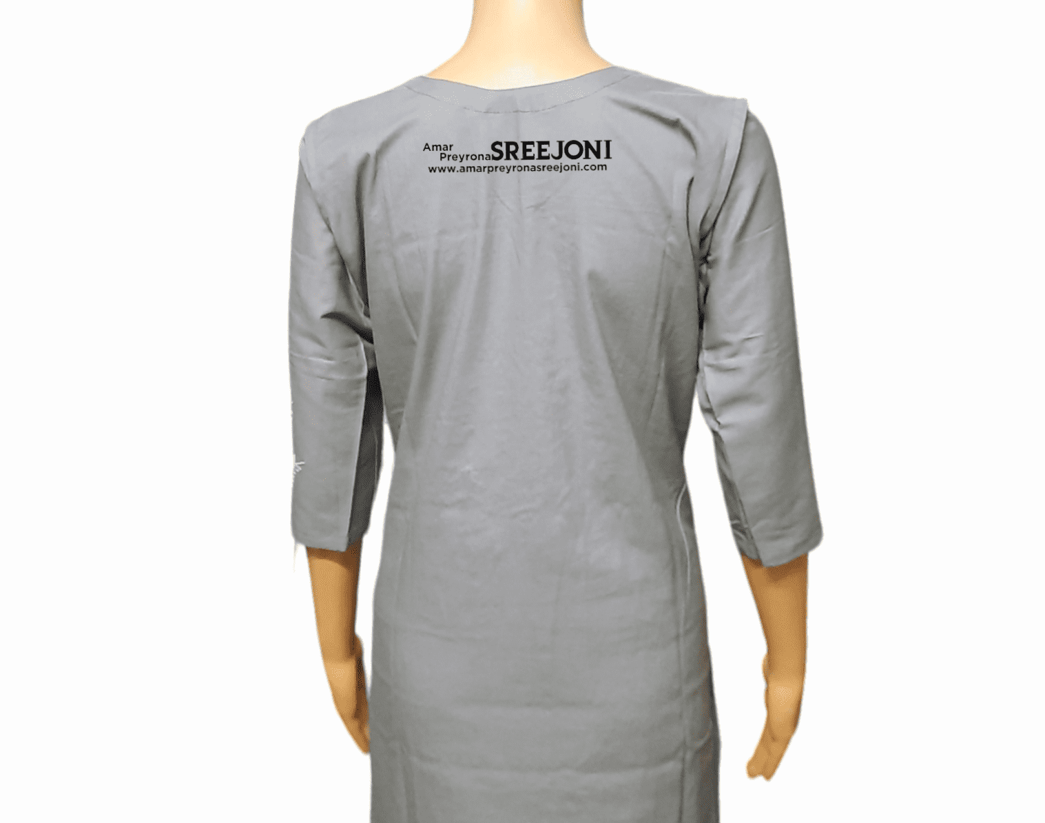 Embroided pure cotton Grey color long kurti for girls and womens