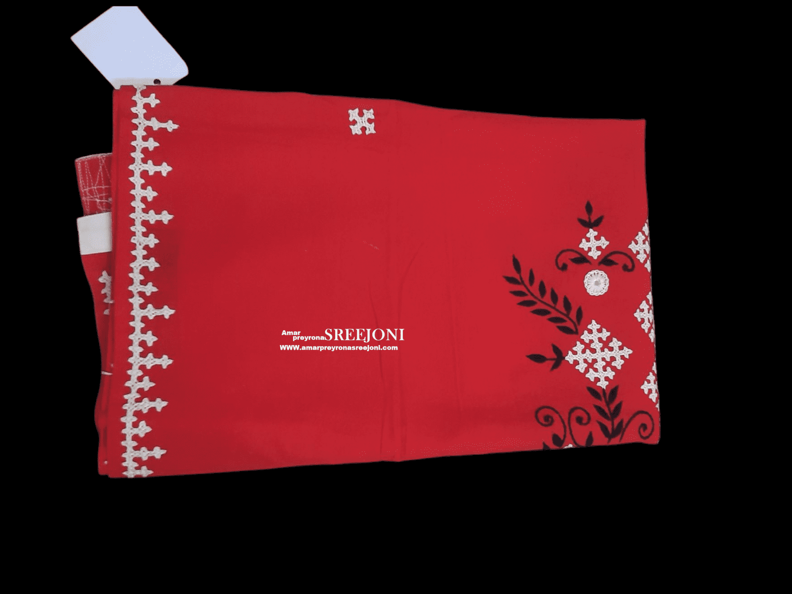A Very Beautiful Hand Embroidery Pure Cotton Red Color dupatta For Women And Girls