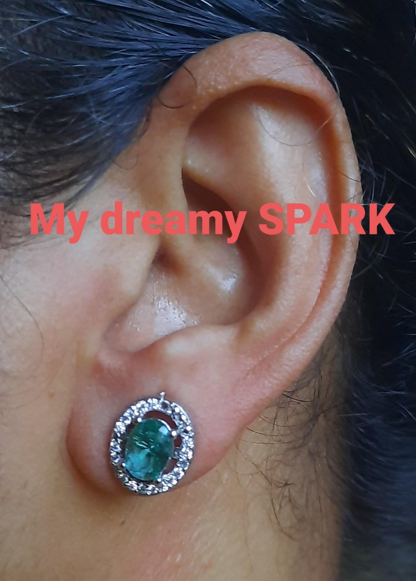 AD COLLECTION BLUE COLOR STONE EARRING SET