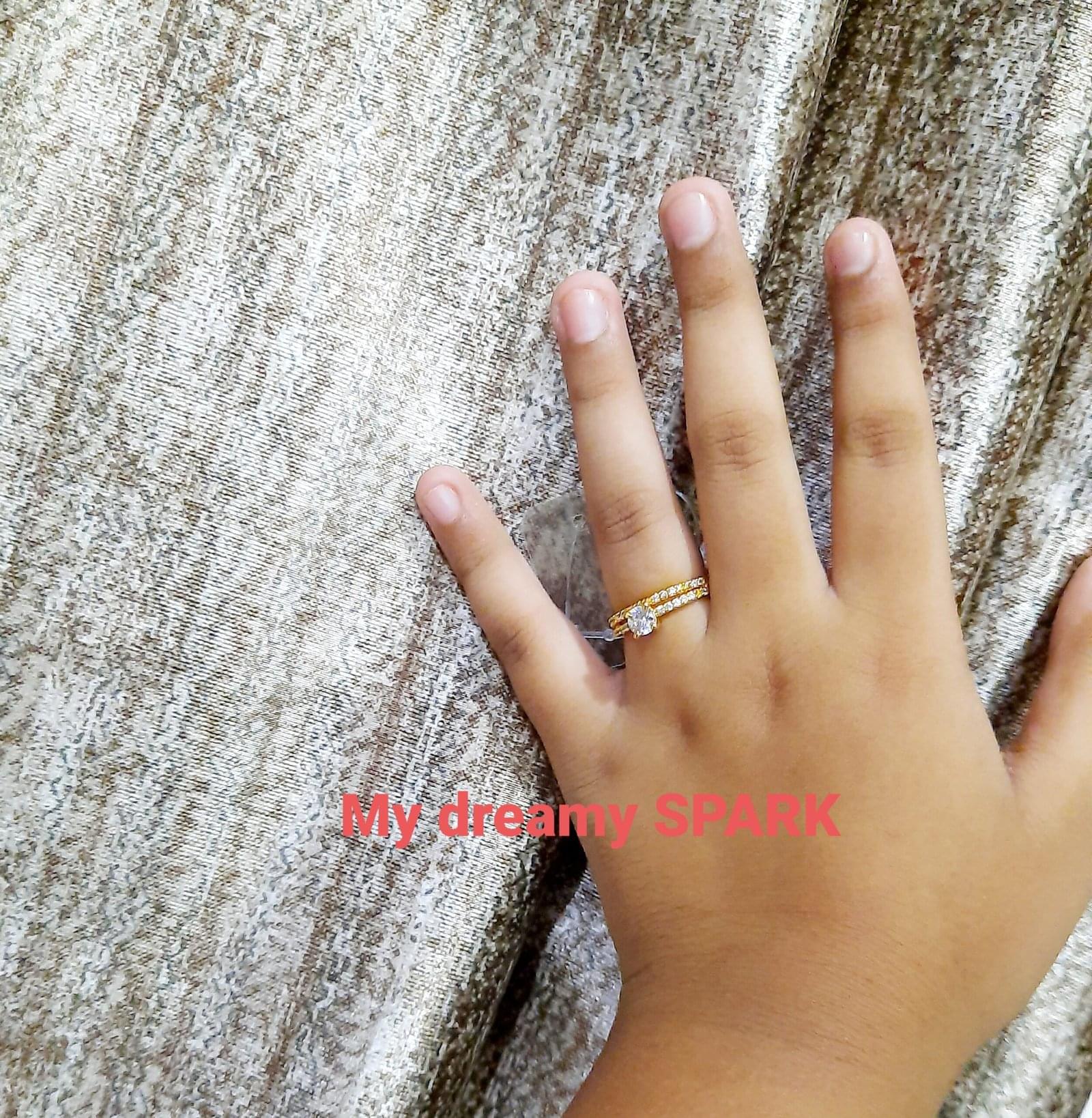 Adjustable AD gold plated ring for women and girls