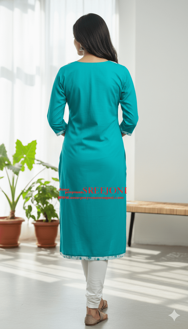 Hand Embroided Pure Cotton Multicolor Worked Long Kurti