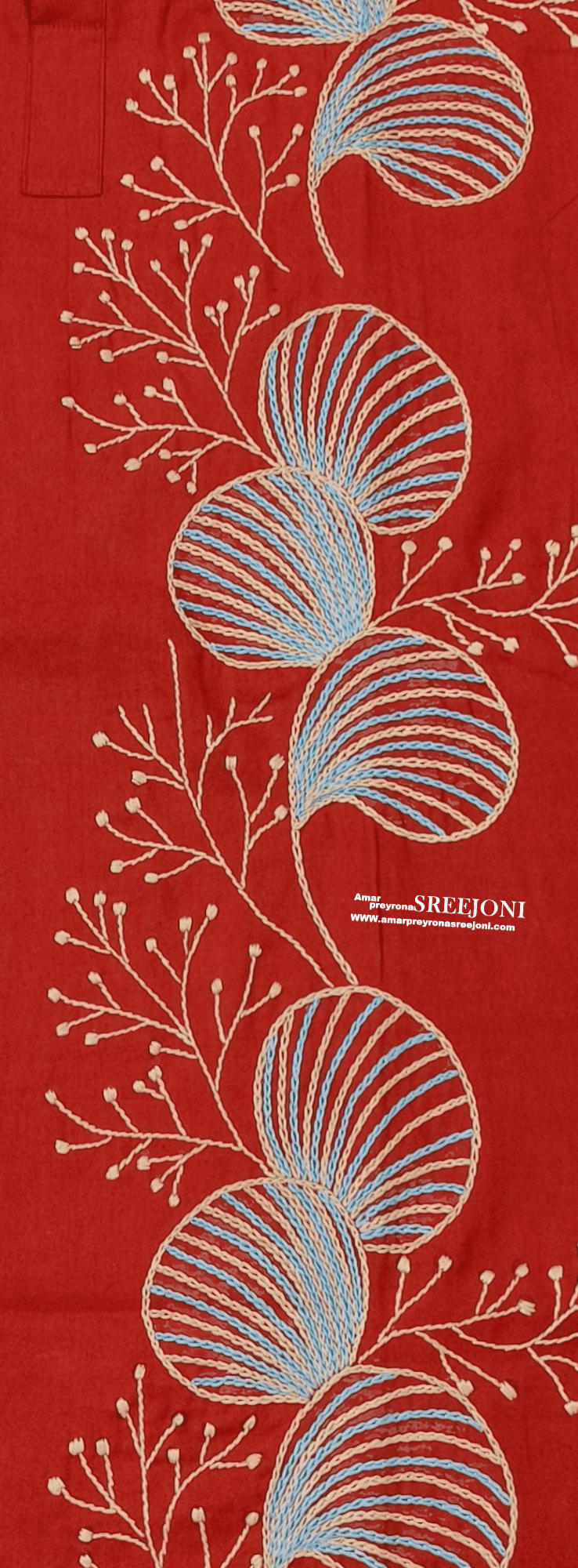 Hand Embroidery Pure Cotton Red Color Punjabi For Man And Boys, size-40, Leanth-43