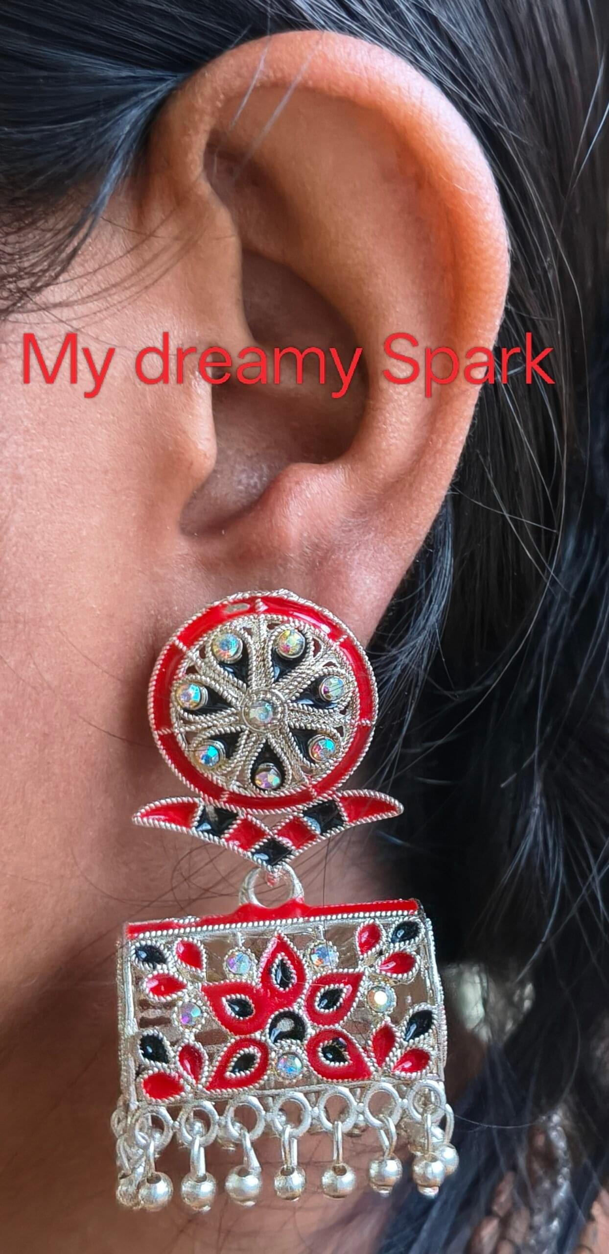 multiple colours artificial stone and beads unique design jhumka use for girls and womens
