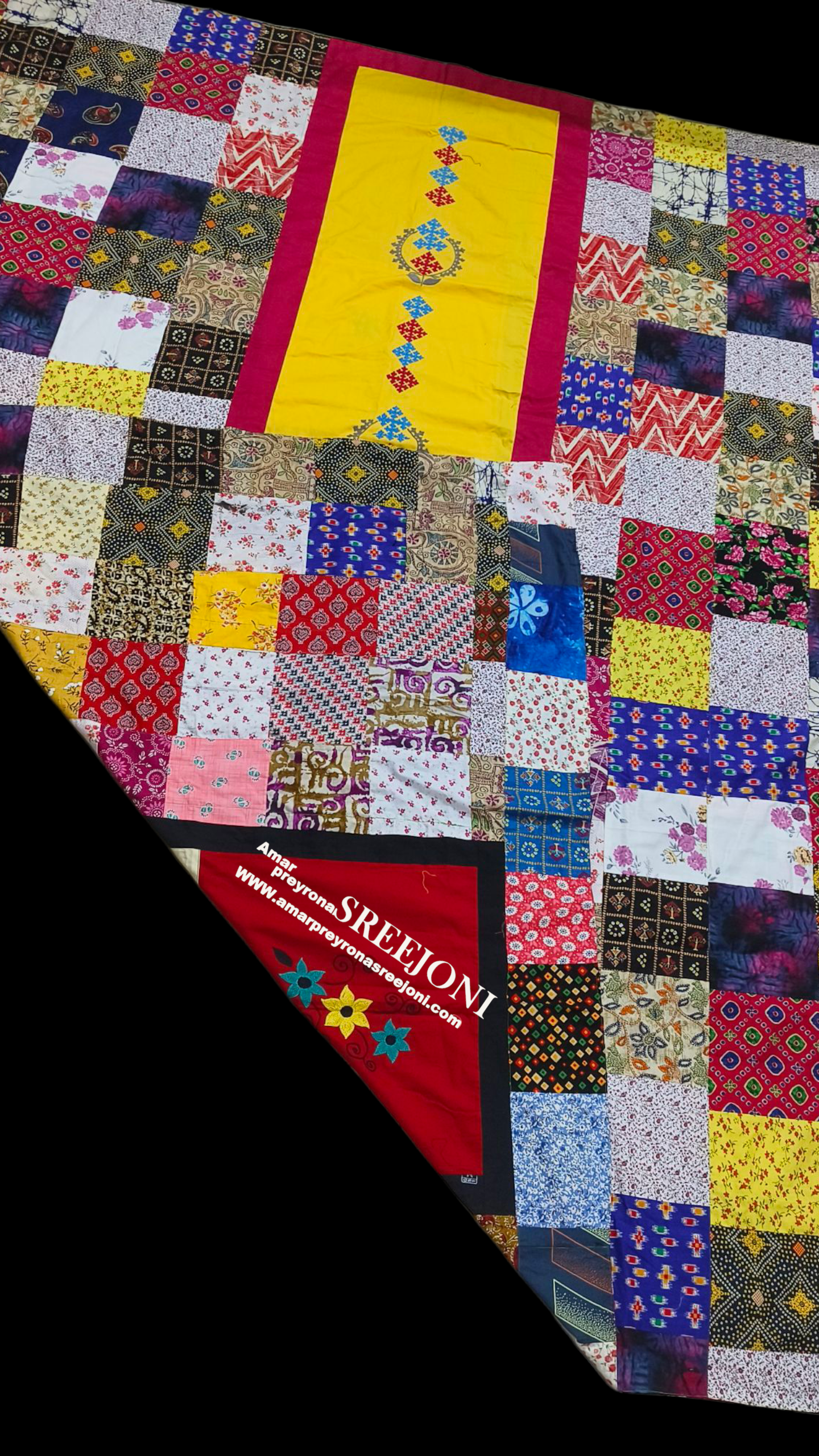 A Beautiful Embroided Work Pure Cotton Hand Made Long double Size Kantha