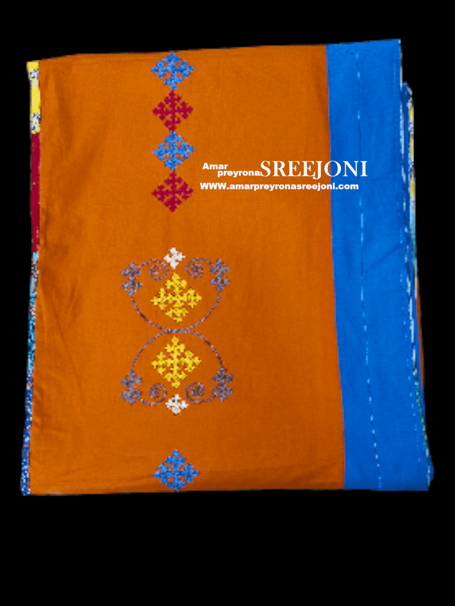 Hand Embroided And Hand Painted Pure cotton Multicolor Combination Both Side Useable Long Kantha