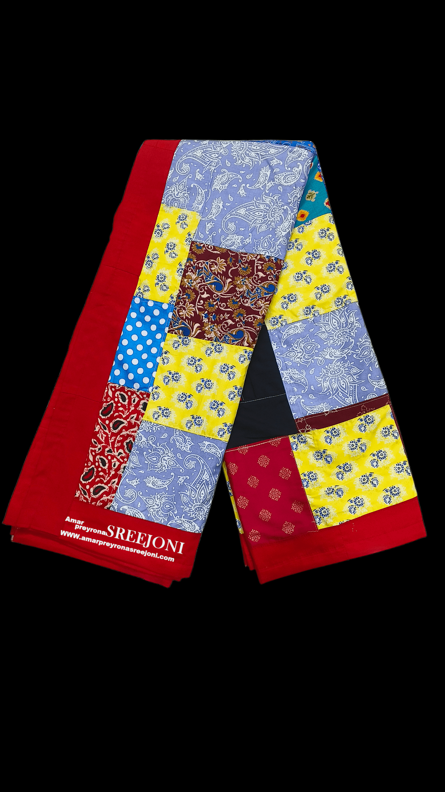 Hand Embroided Pure Cotton Multicolor Long Both Side Usable Kantha