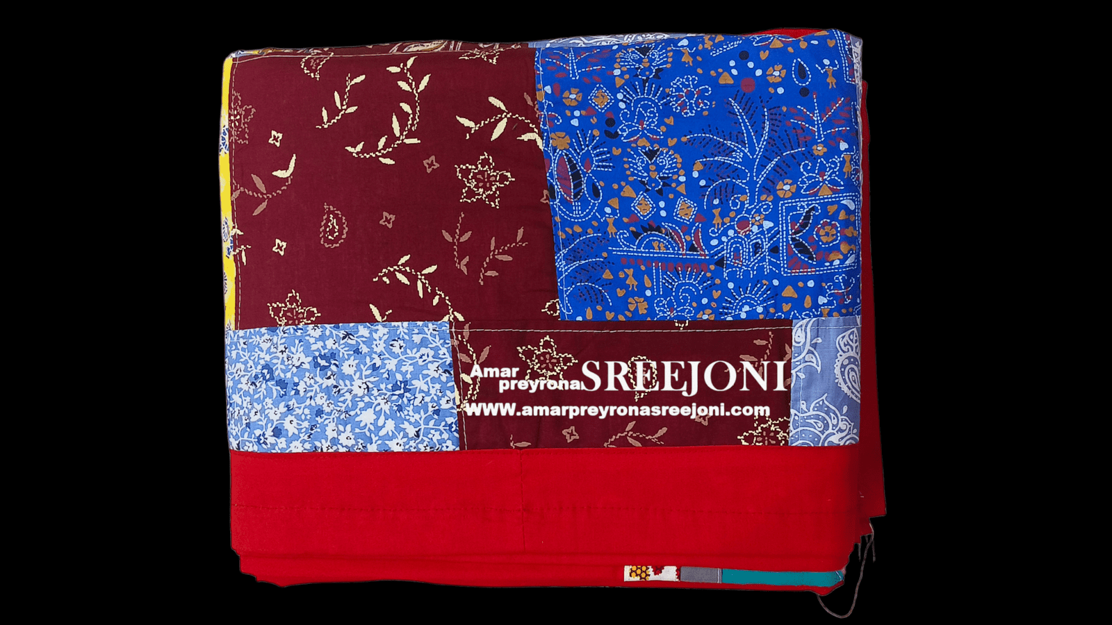 Hand Embroided Pure Cotton Multicolor Long Both Side Usable Kantha