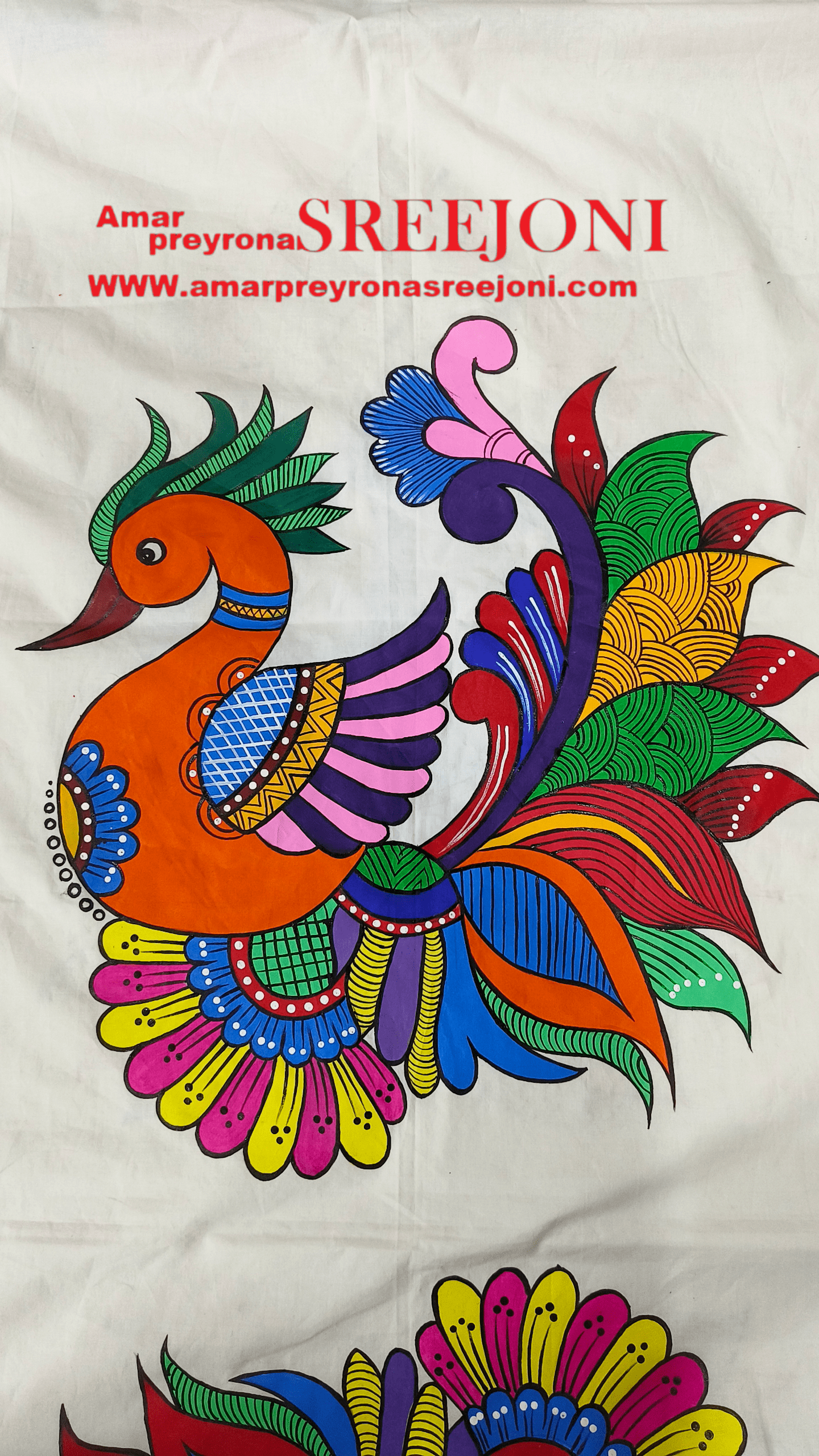 Hand Embroidery And Hand Painted Fabric Work Pure Cotton Patch Work Multicolor Long Kantha