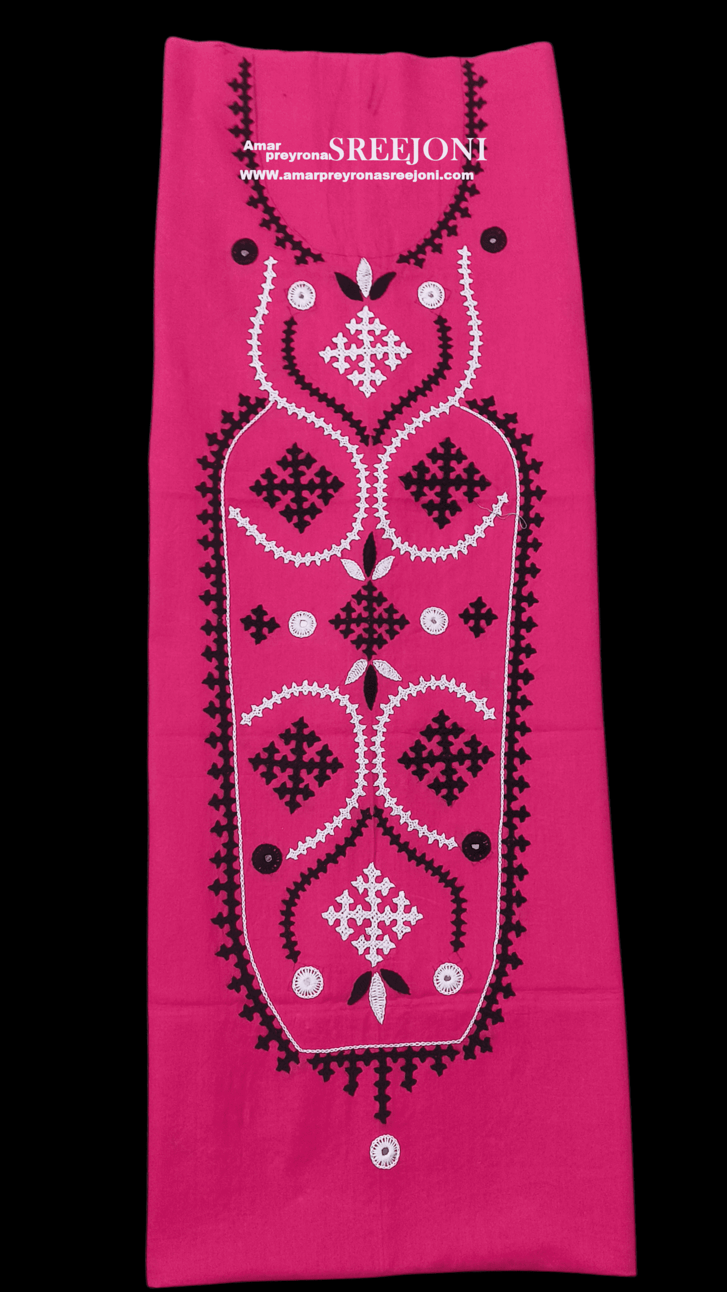 Embroidery Work Hand Made Pure Cotton Pink Color Kurti piece use For Women And Girls