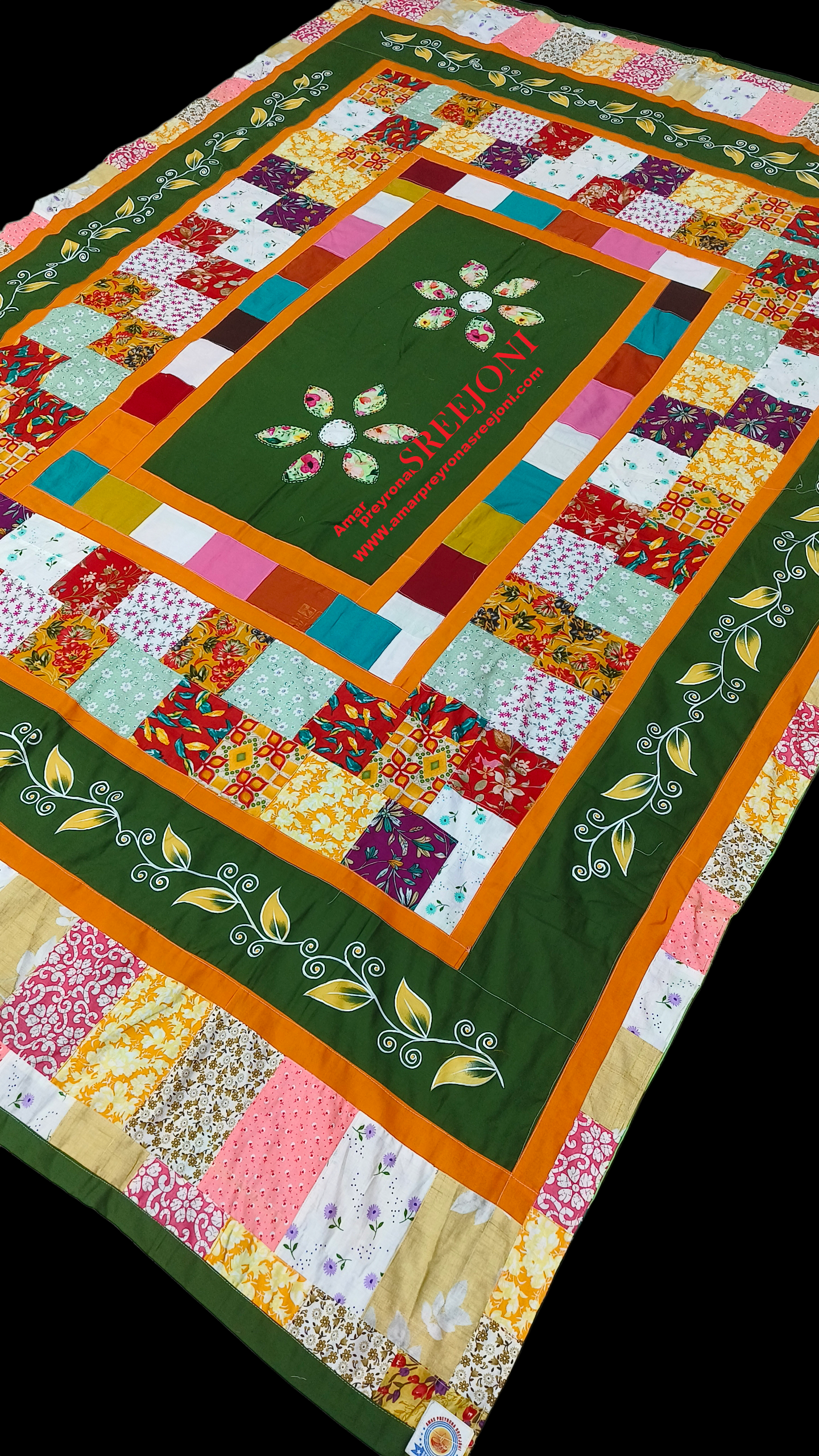 Multicolored Pure Cotton Long Hand Made Fabric Work And Hand Embroidery Kantha