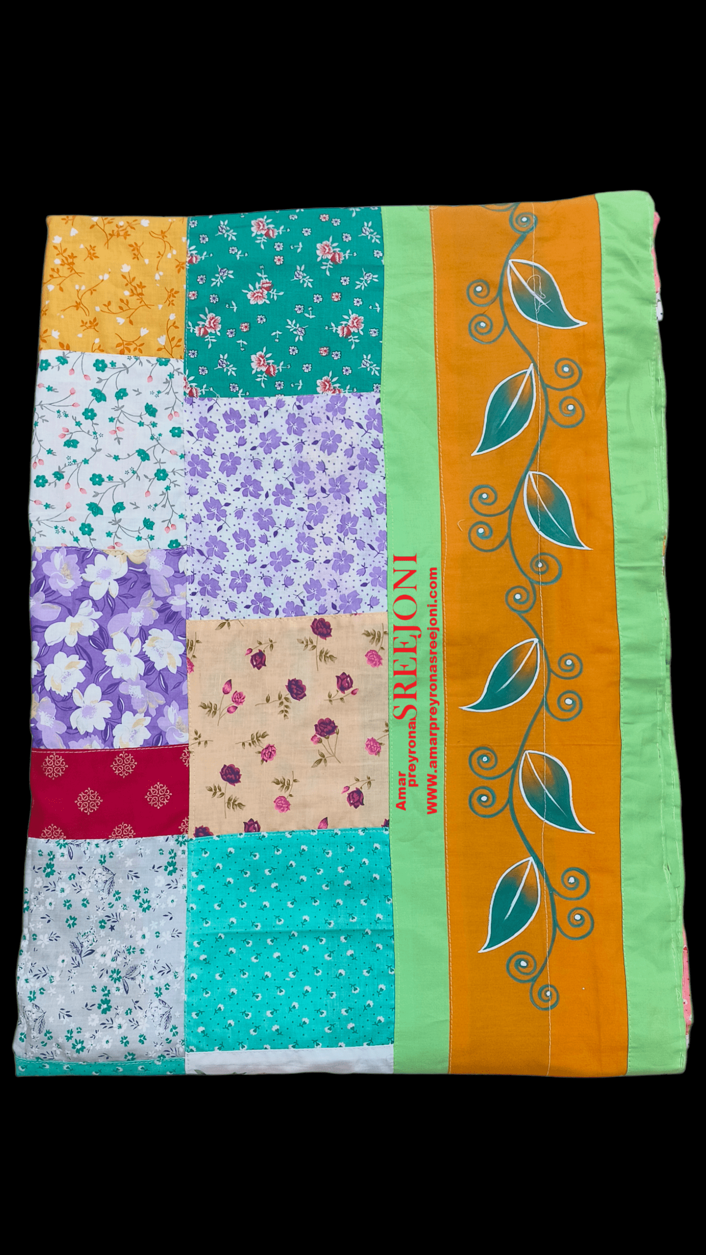 Multicolored Pure Cotton Long Hand Made Fabric Work And Hand Embroidery Kantha