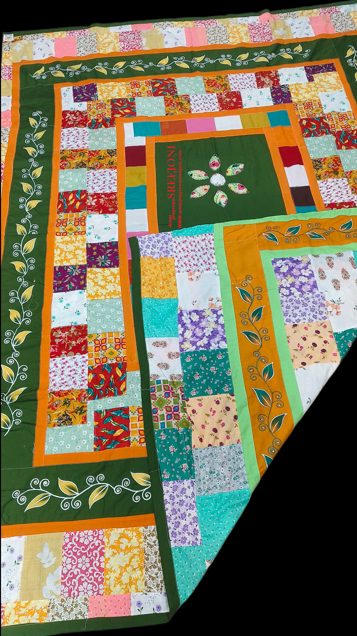Multicolored Pure Cotton Long Hand Made Fabric Work And Hand Embroidery Kantha