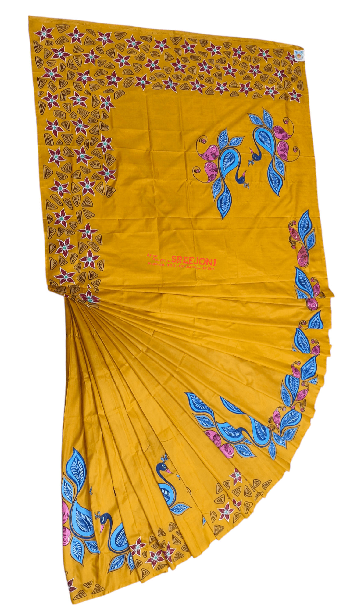 Hand Painted Pure Bishnupuri  Silk Febric Work Beautyful Saree For And Girls