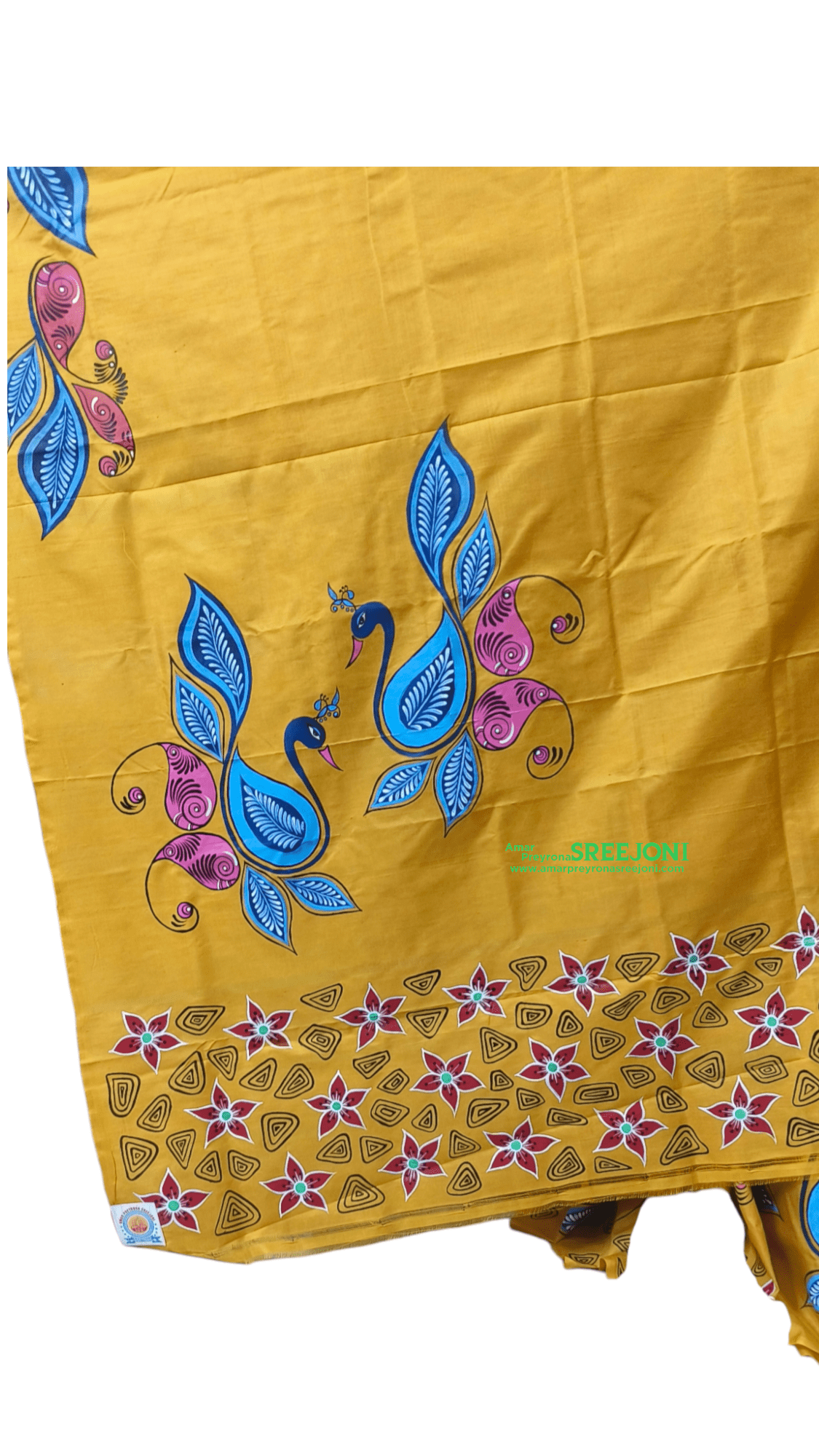 Hand Painted Pure Bishnupuri  Silk Febric Work Beautyful Saree For And Girls