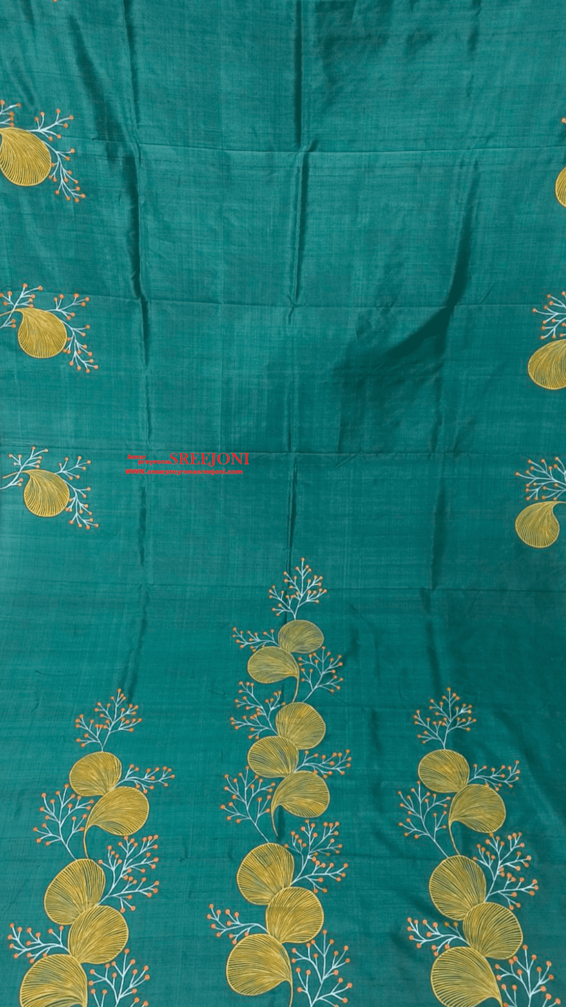 A Beautiful Hand Painted Febric Work Pure BishnuPuri Silk  Saree For Women And Girls
