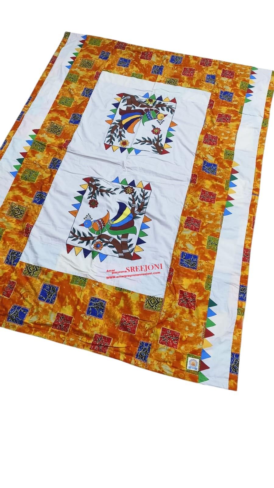 Premium Collection Hand Embroidery And Hand Painted Pure Cotton Both Side Usable Kantha