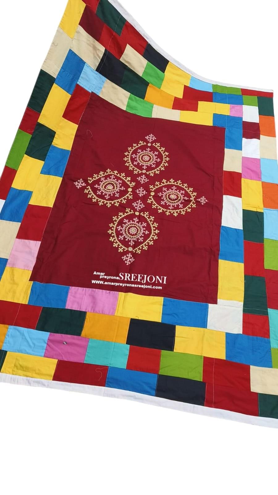 Premium Collection Hand Embroidery And Hand Painted Pure Cotton Both Side Usable Kantha